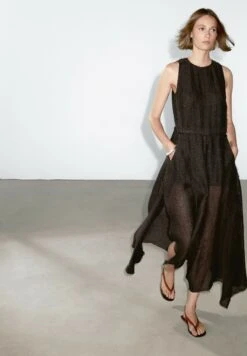 Massimo Dutti MIDI WITH FRAYED TRIMS - Maxi Dress - Mottled Dark Brown -Massimo Dutti Shop b7e72afb0abe4edabbc562bcdbe70efc