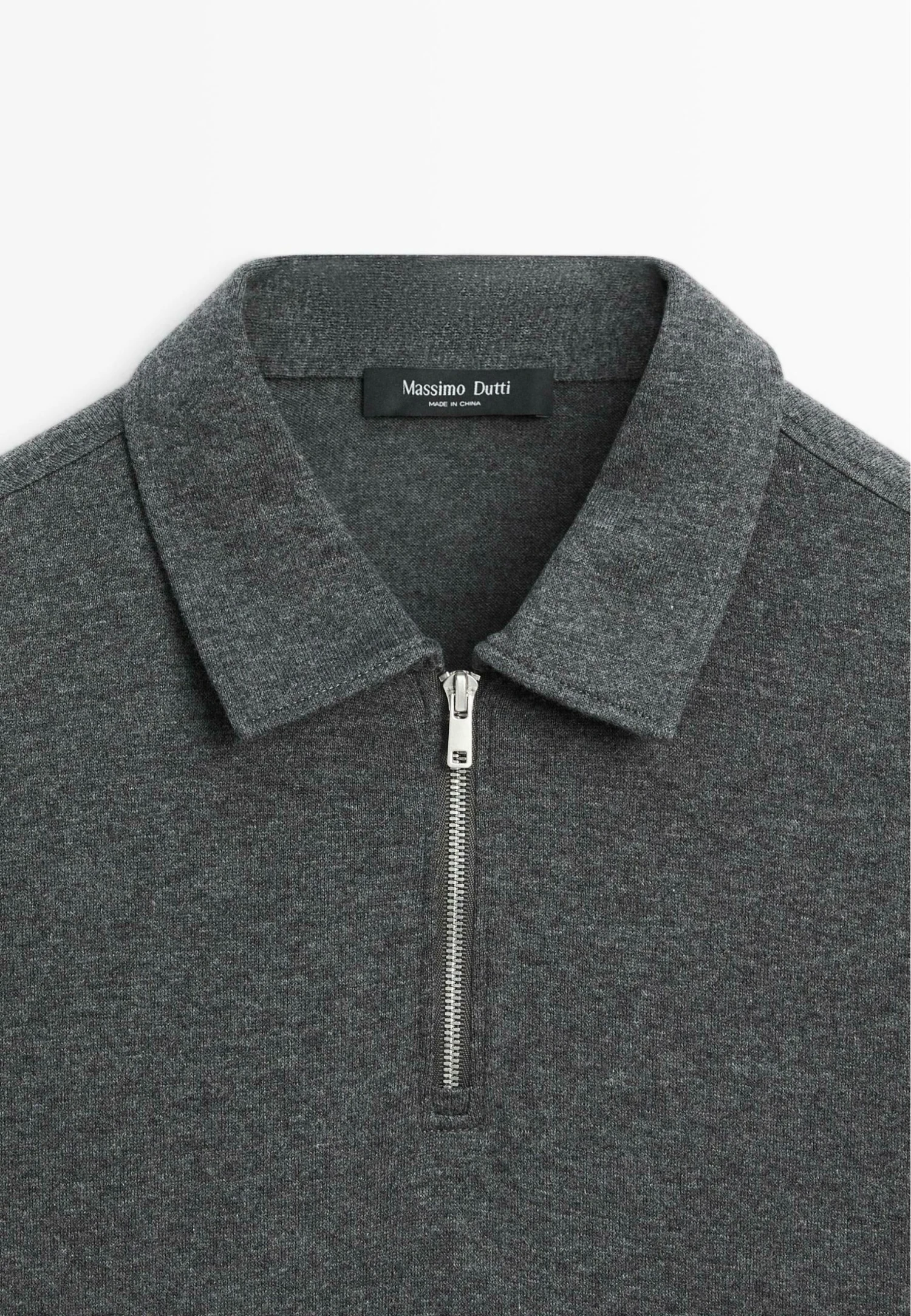 Massimo Dutti LONG SLEEVE POLO SHIRT WITH ZIP-UP COLLAR - Jumper - Grey 10 Massimo Dutti LONG SLEEVE POLO SHIRT WITH ZIP-UP COLLAR - Jumper - Grey - Image 8