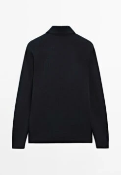 Massimo Dutti MOCK NECK QUARTER ZIP POLO NECK - Long Sleeved Top - Dark Blue -Massimo Dutti Shop b80c783ca8b4497d9cc517f8fd1f645b
