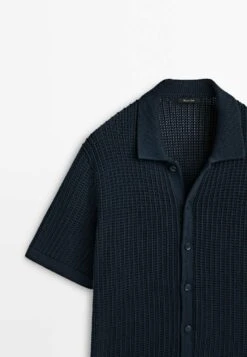 Massimo Dutti Crochet With Buttoned- Shirt - Blue Denim -Massimo Dutti Shop b843ec98252b4e4b8252d693a407d771