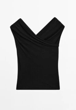 Massimo Dutti SURPLICE BOAT NECK - Print T-shirt - Black -Massimo Dutti Shop b8798d4090dd4d47b02e099c0858b5c7