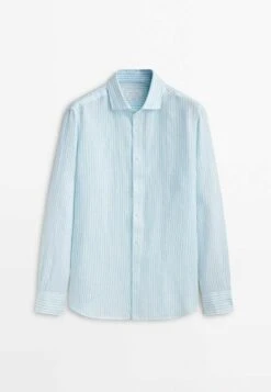 Massimo Dutti Striped - Shirt - Mottled Turquoise -Massimo Dutti Shop b8db600953344d4d9e039fad74e7b278
