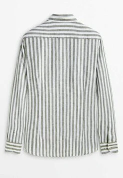 Massimo Dutti Striped - Shirt - Green -Massimo Dutti Shop b8ecc63e667647408373e1e5b0f08e75