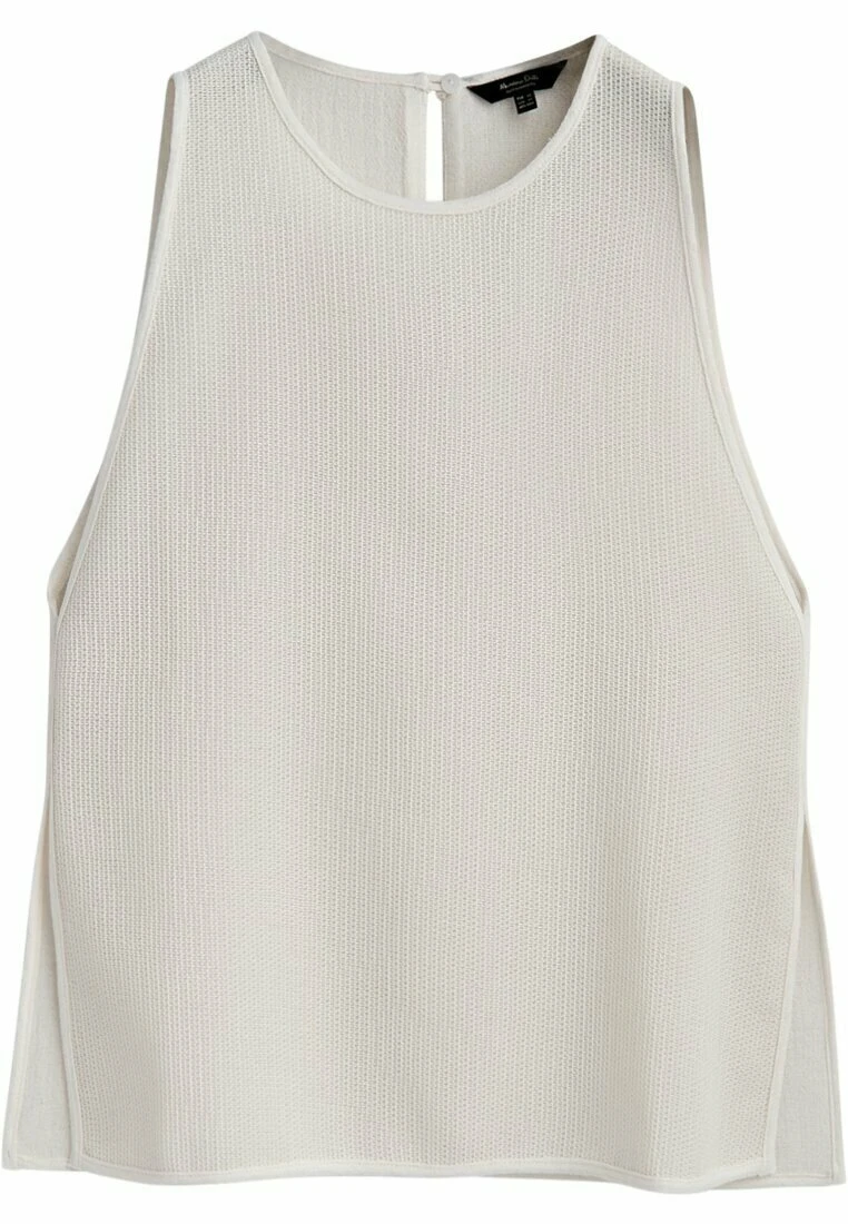 Massimo Dutti Textured With Side Vents- Top - Beige 3 Massimo Dutti Textured With Side Vents- Top - Beige