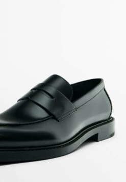 Massimo Dutti Penny Loafers - Slip-Ons - Black -Massimo Dutti Shop b90fd3e1a66642a3910d87fb178f8737