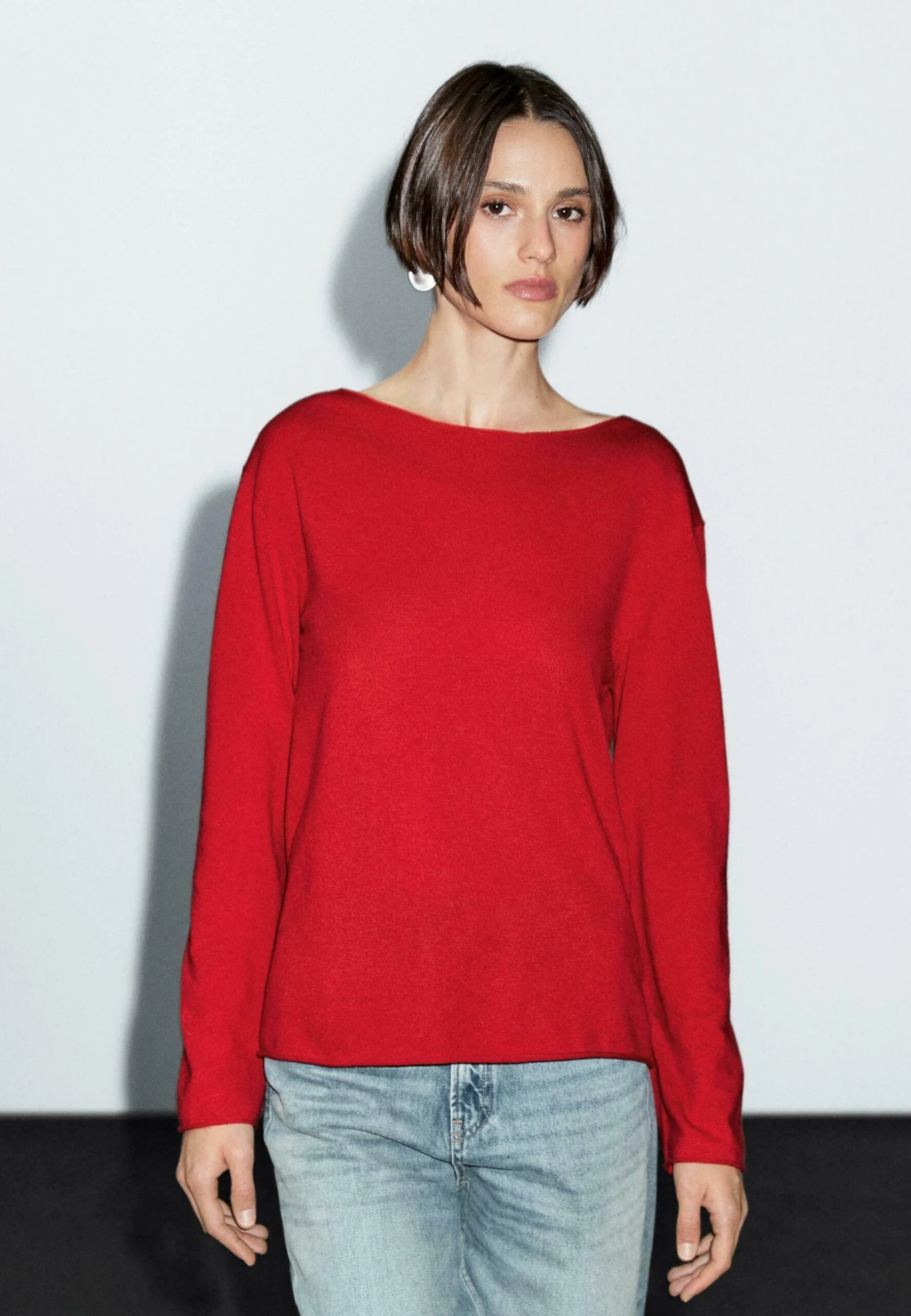 Massimo Dutti BOAT NECK LONG SLEEVE - Jumper - Red 8 Massimo Dutti BOAT NECK LONG SLEEVE - Jumper - Red - Image 6