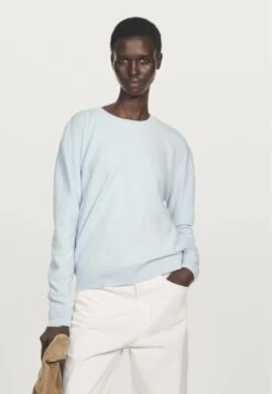 Massimo Dutti CREW NECK CASHMERE WITH LONG SLEEVES - Jumper - Blue