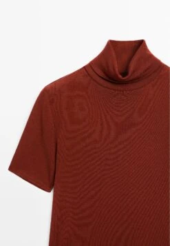 Massimo Dutti HIGH NECK WITH SHORT SLEEVES - Basic T-shirt - Red -Massimo Dutti Shop b9236821e35e4a9c817e49ac1a31b08d