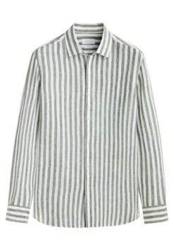 Massimo Dutti Striped - Shirt - Green -Massimo Dutti Shop b9328a204464486ebc09bcfd93b16f2d