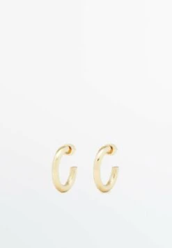 Massimo Dutti Medium Hoop - Earrings - Gold Coloured -Massimo Dutti Shop b96b11b791904e029484254fcd134552