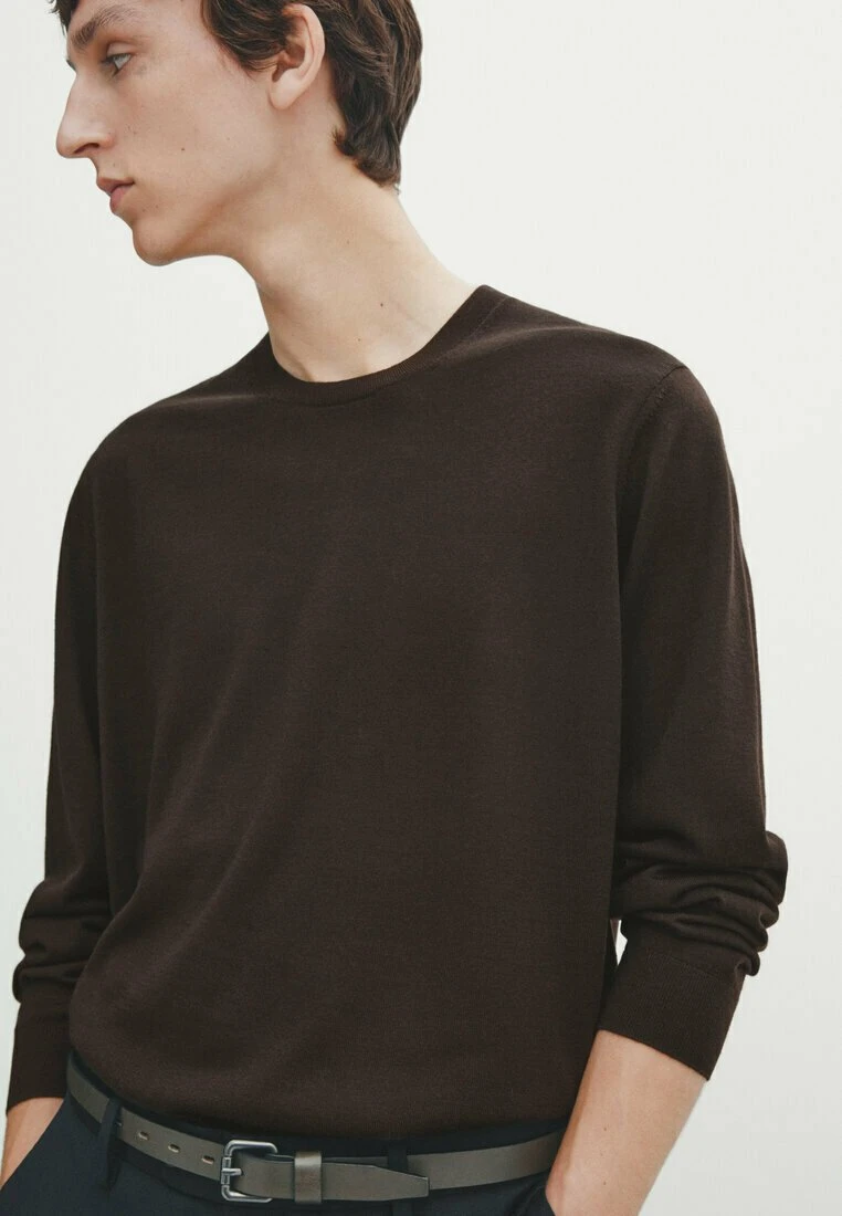 Massimo Dutti Crew Neck - Sweatshirt - Brown 6 Massimo Dutti Crew Neck - Sweatshirt - Brown - Image 4