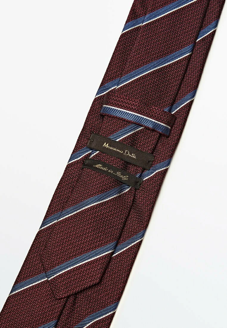 Massimo Dutti Blend Striped - Tie - Bordeaux 5 Massimo Dutti Blend Striped - Tie - Bordeaux - Image 3