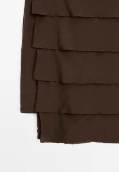 Massimo Dutti MIDI WITH RUFFLE DETAIL - Maxi Skirt - Dark Brown -Massimo Dutti Shop b9dbd2072f0840a0803aa39e238189df