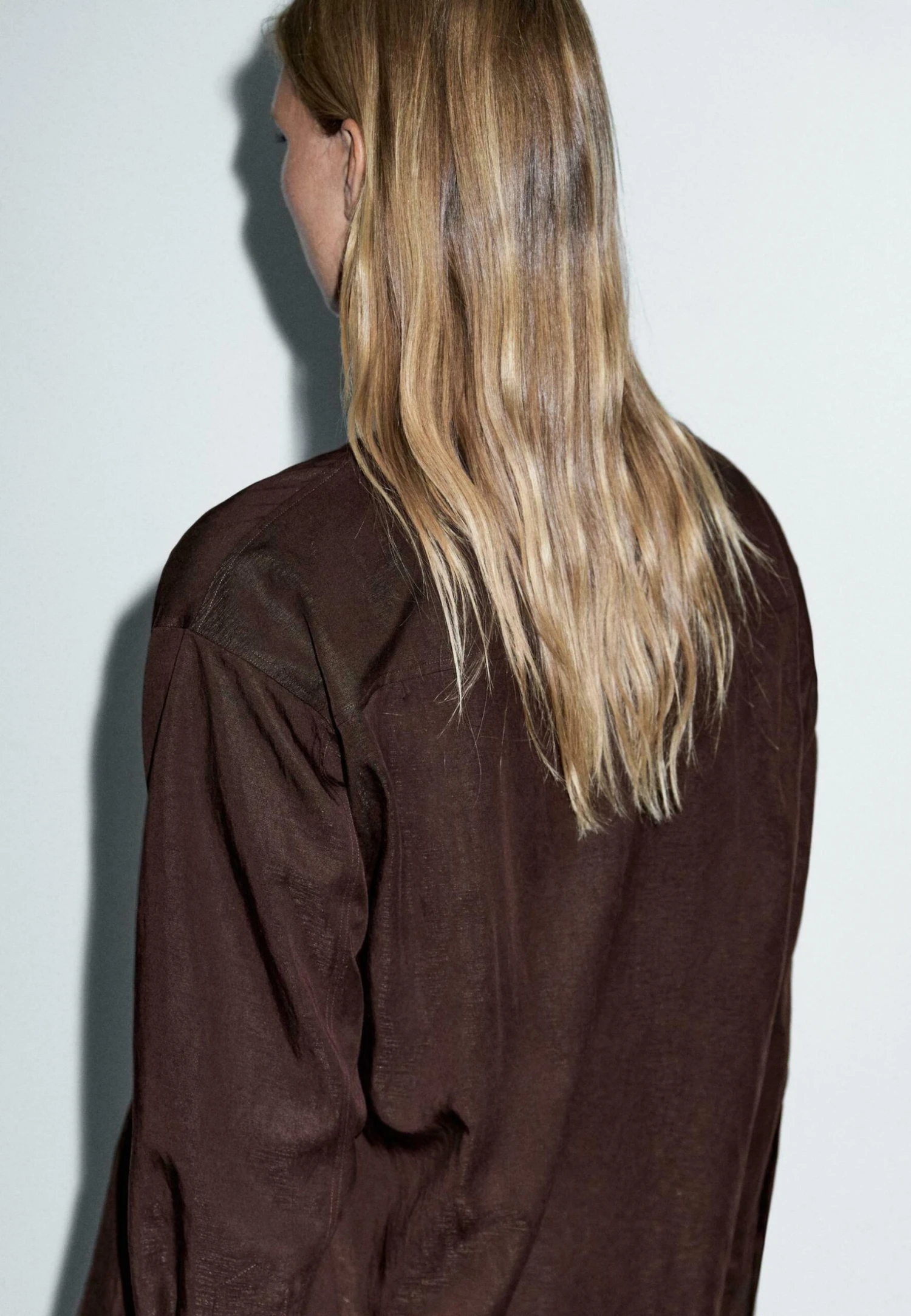 Massimo Dutti V-NECK - Blouse - Dark Brown 5 Massimo Dutti V-NECK - Blouse - Dark Brown - Image 3