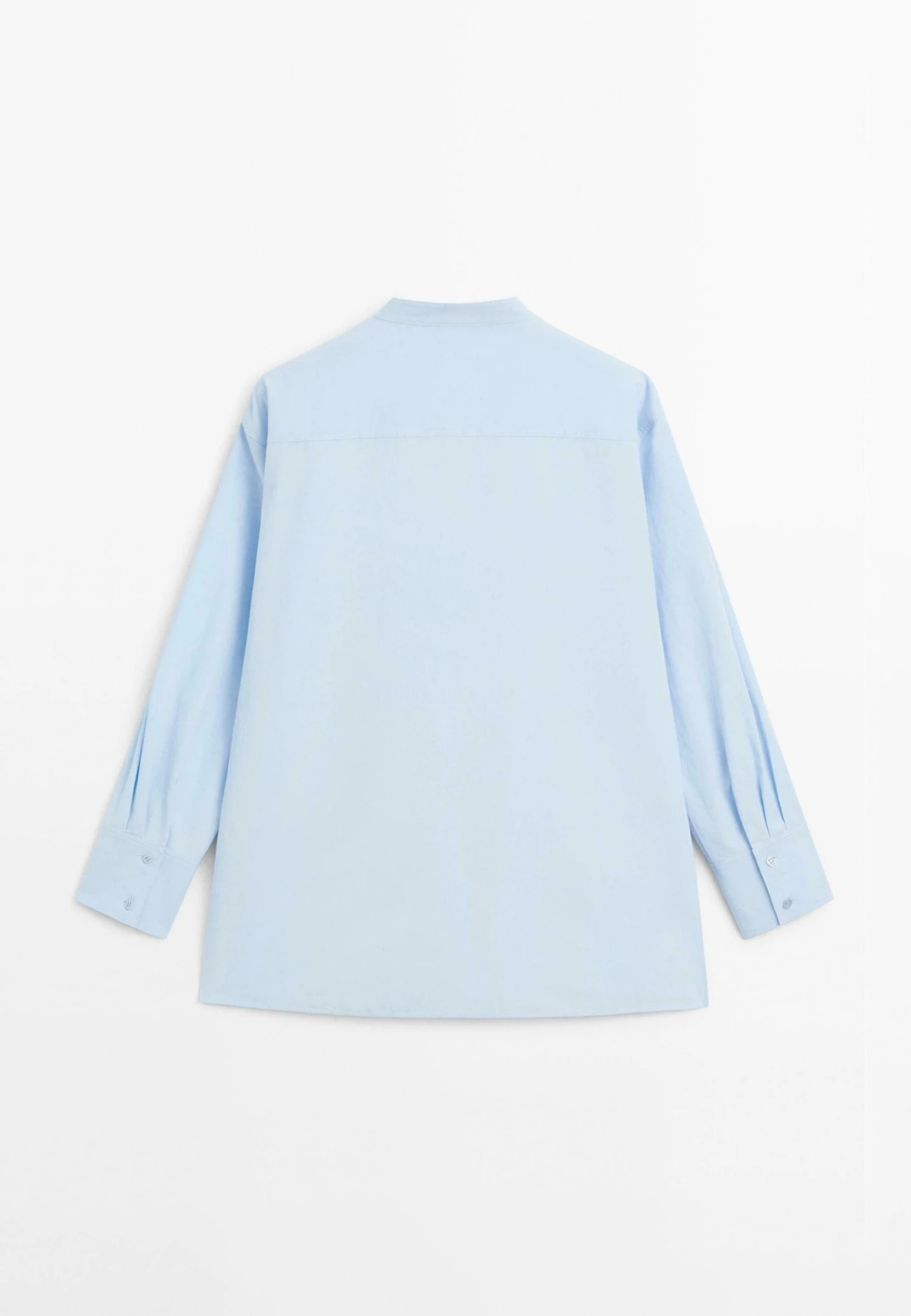 Massimo Dutti GARMENT WITH STAND COLLAR AND BIB - Button-down Blouse - Light Blue 8 Massimo Dutti GARMENT WITH STAND COLLAR AND BIB - Button-down Blouse - Light Blue - Image 6