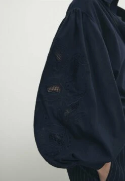 Massimo Dutti Voile With Embroidered Sleeves - Button-Down Blouse - Light Blue -Massimo Dutti Shop ba51b6509adf4efea8e3ad6118302d03