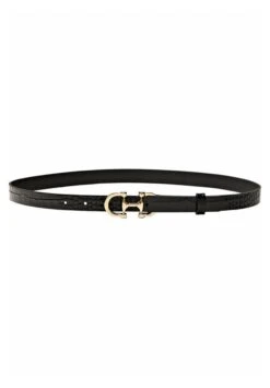 Massimo Dutti Embossed With Double Buckle- Belt - Black -Massimo Dutti Shop ba665da9e7b44a21bb233d0522007975
