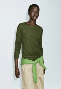 Massimo Dutti LONG SLEEVE WITH RIBBED TRIMS - Jumper - Mottled Dark Green -Massimo Dutti Shop ba8d068e795d4e64aa881fa33069d041