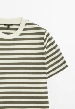 Massimo Dutti Short Sleeve Striped - Print T-Shirt - Khaki 19 Massimo Dutti Short Sleeve Striped - Print T-Shirt - Khaki -Massimo Dutti Shop baa3a98c3af74888a4f624ce72333533