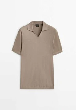 Massimo Dutti Milano Short Sleeve- Polo Shirt - Brown -Massimo Dutti Shop baecb7601e3943f4b0a65ebdf202b079