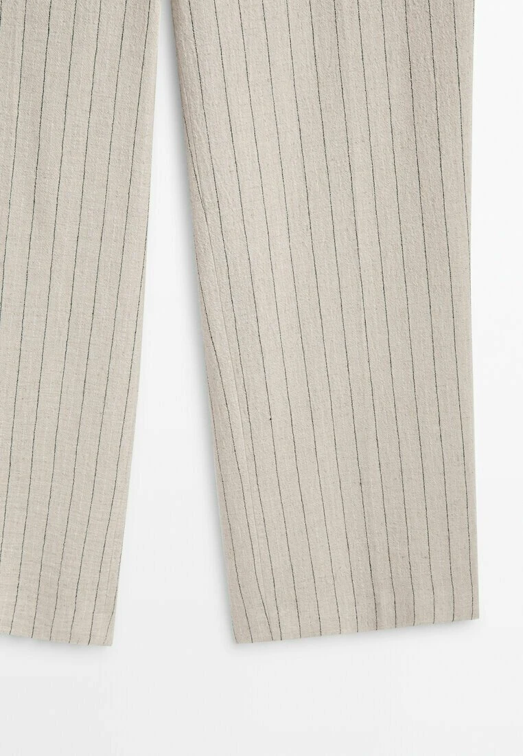 Massimo Dutti Pinstriped Style - Trousers - Beige 9 Massimo Dutti Pinstriped Style - Trousers - Beige - Image 7