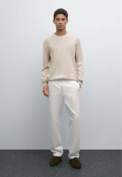 Massimo Dutti FINE CREW NECK WITH LONG SLEEVE - Jumper - Beige -Massimo Dutti Shop baf1355c8118474090f8dfb7569f0498