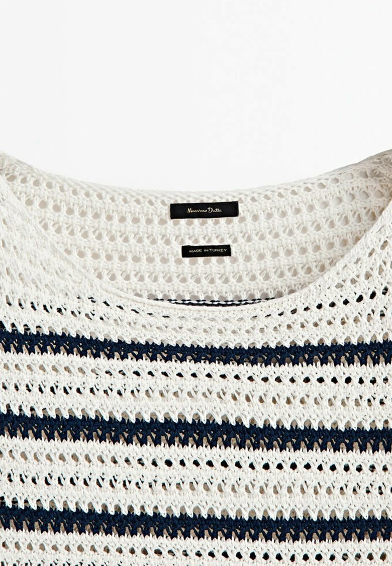 Massimo Dutti Striped Crochet - Jumper - Beige 11 Massimo Dutti Striped Crochet - Jumper - Beige - Image 9