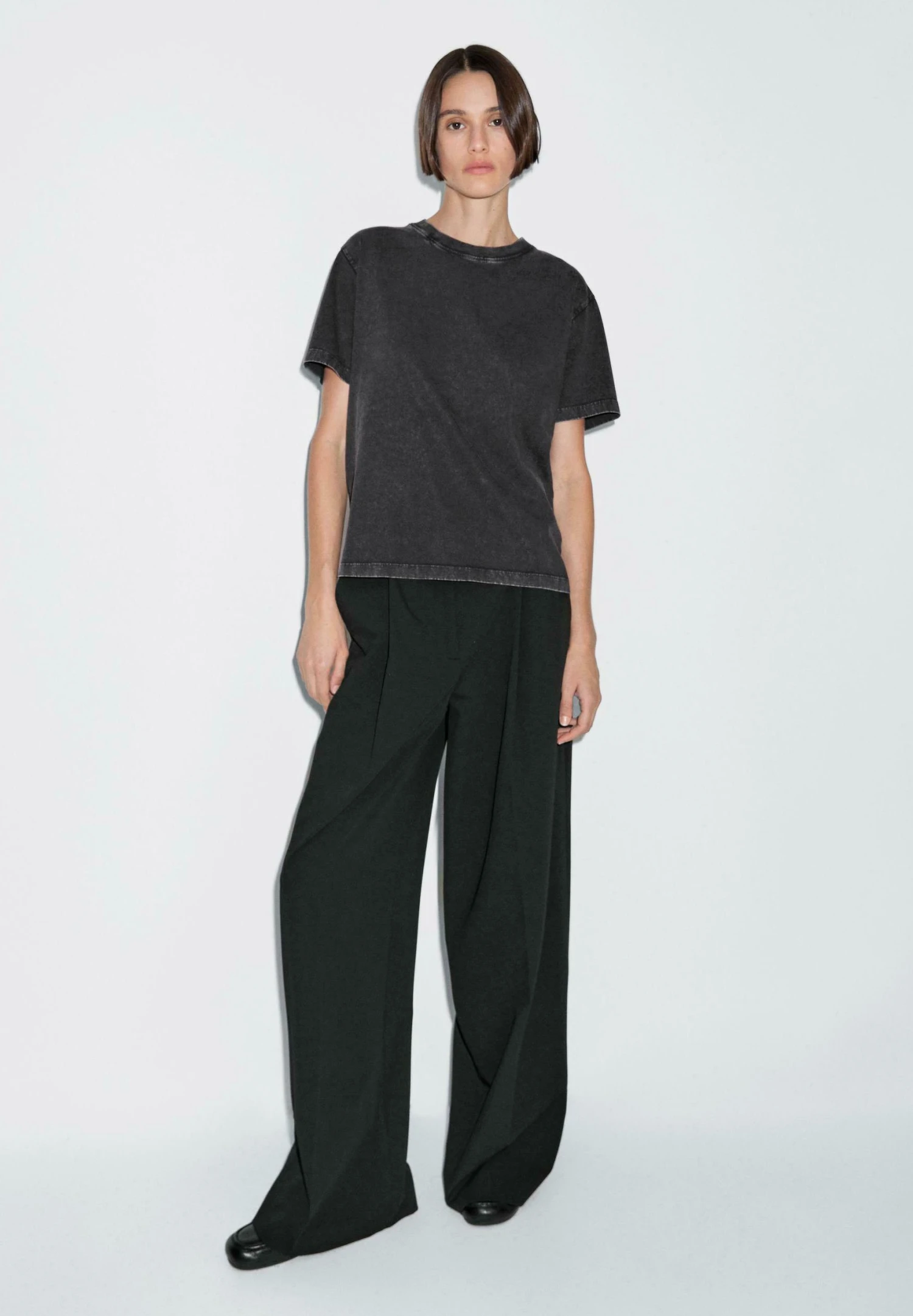 Massimo Dutti Basic T-shirt - Mottled Light Grey 4 Massimo Dutti Basic T-shirt - Mottled Light Grey - Image 2