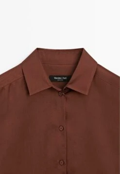 Massimo Dutti FLOWING SATIN LONG SLEEVE - Button-down Blouse - Brown 25 Massimo Dutti FLOWING SATIN LONG SLEEVE - Button-down Blouse - Brown -Massimo Dutti Shop bb9206e717174ceab53f625beb7d93af