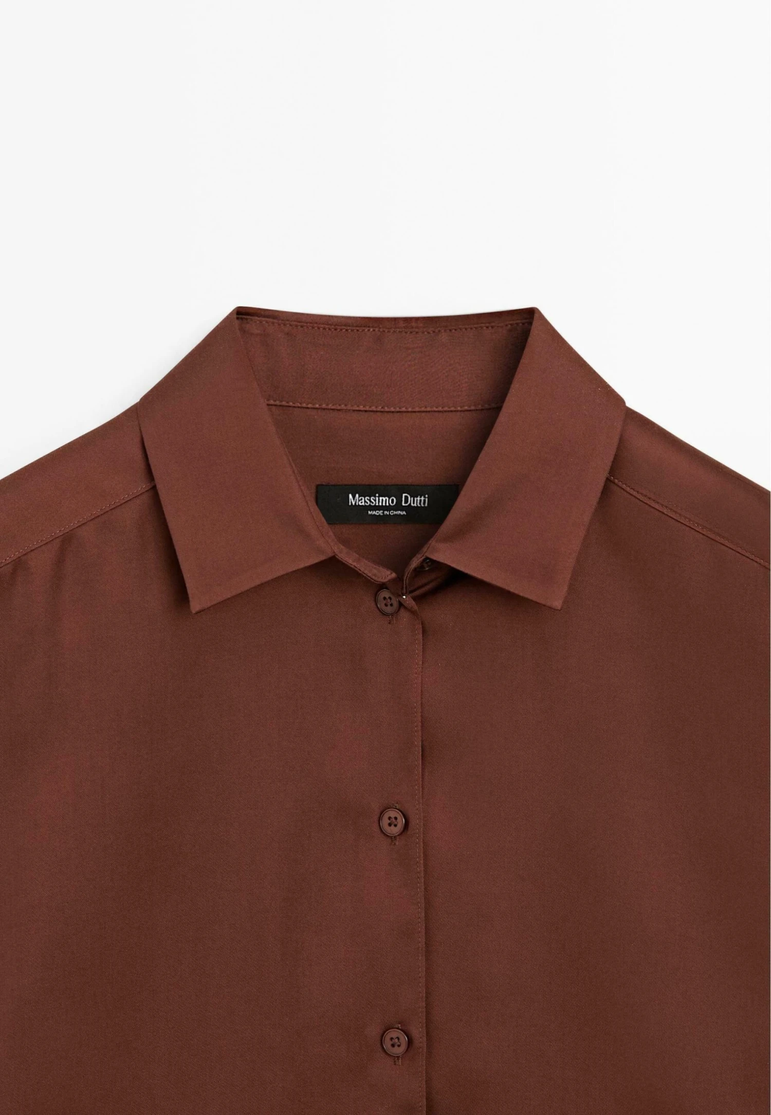 Massimo Dutti FLOWING SATIN LONG SLEEVE - Button-down Blouse - Brown 10 Massimo Dutti FLOWING SATIN LONG SLEEVE - Button-down Blouse - Brown - Image 8