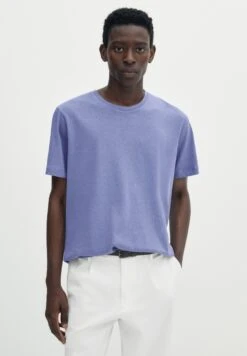 Massimo Dutti Short Sleeve - Basic T-Shirt - Dark Blue