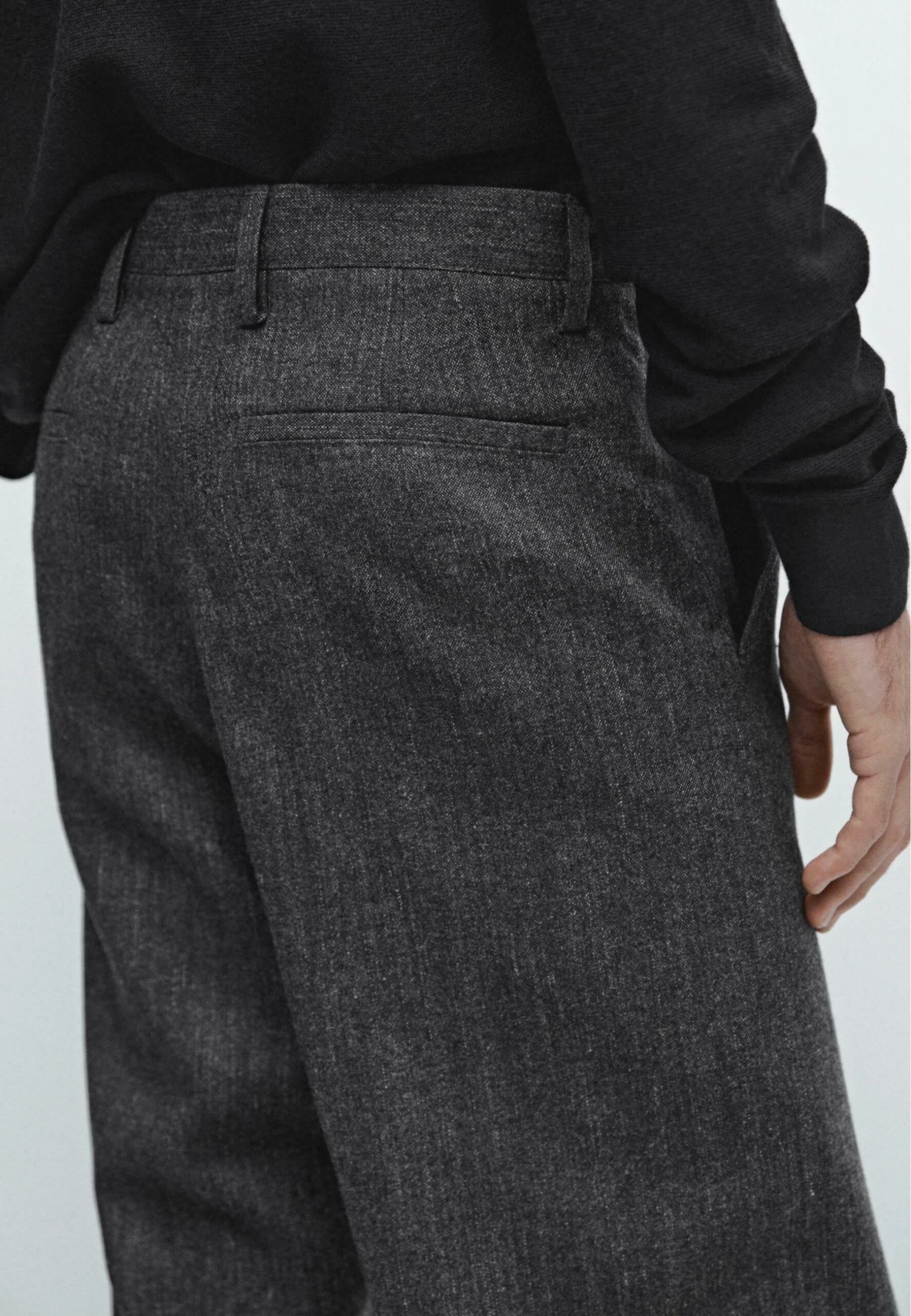 Massimo Dutti STRAIGHT-LEG - Trousers - Dark Grey 7 Massimo Dutti STRAIGHT-LEG - Trousers - Dark Grey - Image 5