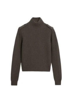 Massimo Dutti KNIT HIGH NECK SWEATER WITH SHOULDER DETAIL - Jumper - Dark Brown -Massimo Dutti Shop bbbb4acc1e424b6191fd9d3869a5be9b