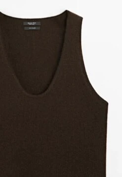 Massimo Dutti CREW NECK - Top - Mottled Dark Brown -Massimo Dutti Shop bbce2e00bb644b8aa1b6e3636d8df828