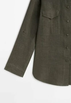 Massimo Dutti With Pockets - Button-Down Blouse - Green -Massimo Dutti Shop bbe050ce9b164dc9b6f7eea19e11d1b9