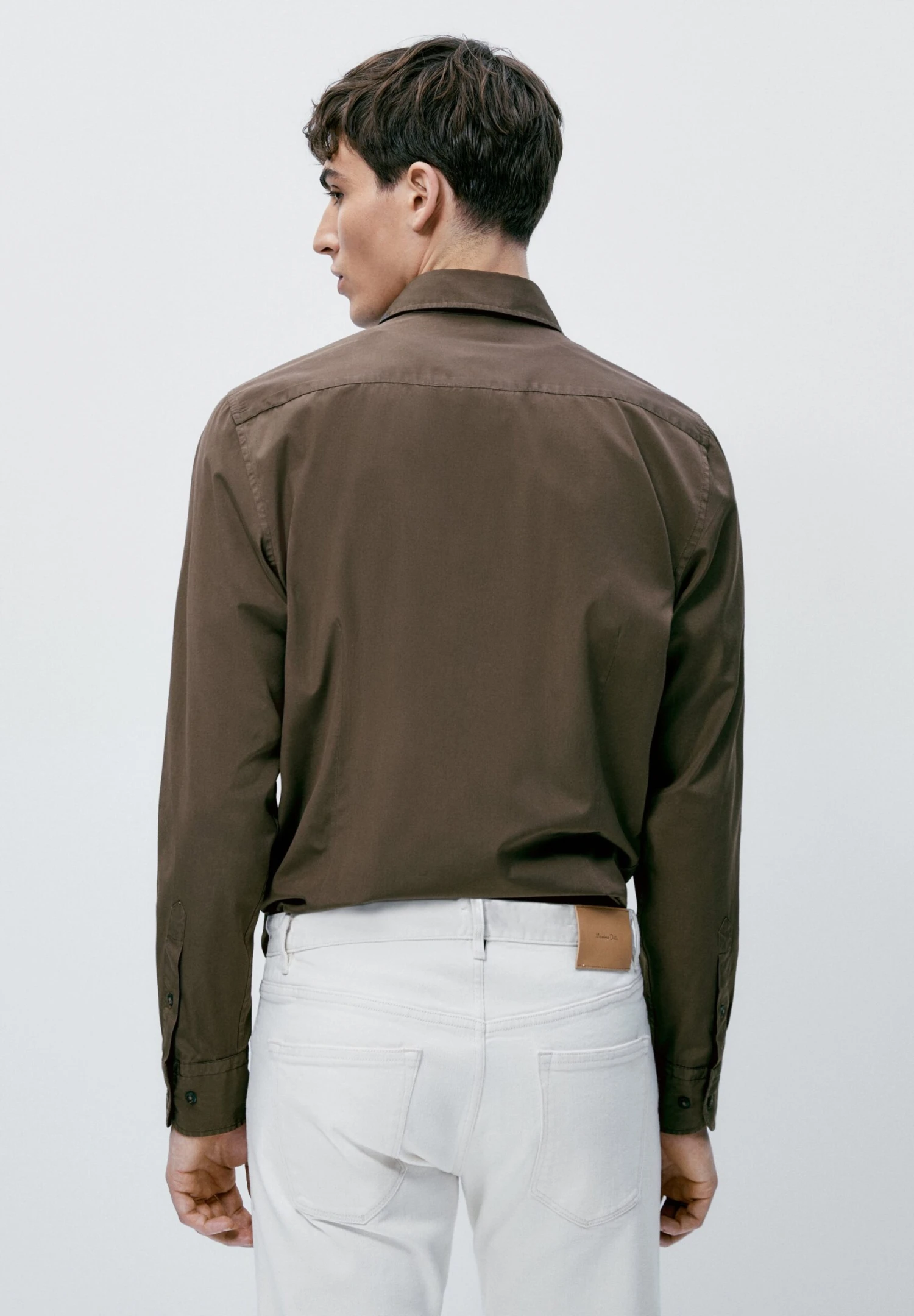 Massimo Dutti Slim Fit - Shirt - Mottled Brown 8 Massimo Dutti Slim Fit - Shirt - Mottled Brown - Image 6