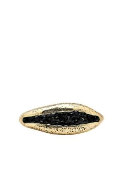 Massimo Dutti IRREGULAR RHINESTONE - Ring - Black