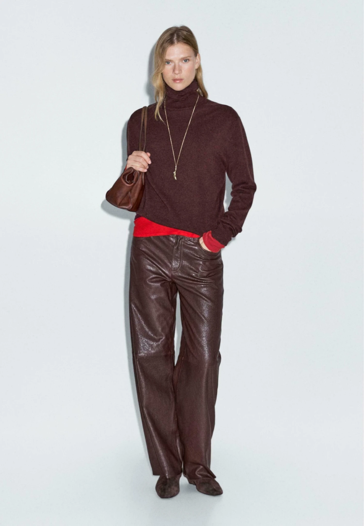 Massimo Dutti HIGH NECK - Jumper - Bordeaux 4 Massimo Dutti HIGH NECK - Jumper - Bordeaux - Image 2