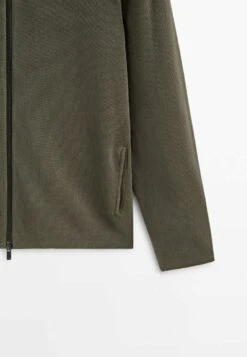 Massimo Dutti Milano With A Mock Neck And Zip - Cardigan - Khaki -Massimo Dutti Shop bc0587e7d28e458b933cd96bda4f0161