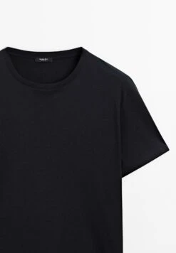 Massimo Dutti SHORT SLEEVE WITH CREW NECK - Basic T-shirt - Dark Blue -Massimo Dutti Shop bc2d0e67dc474ad88afced8f38689b04