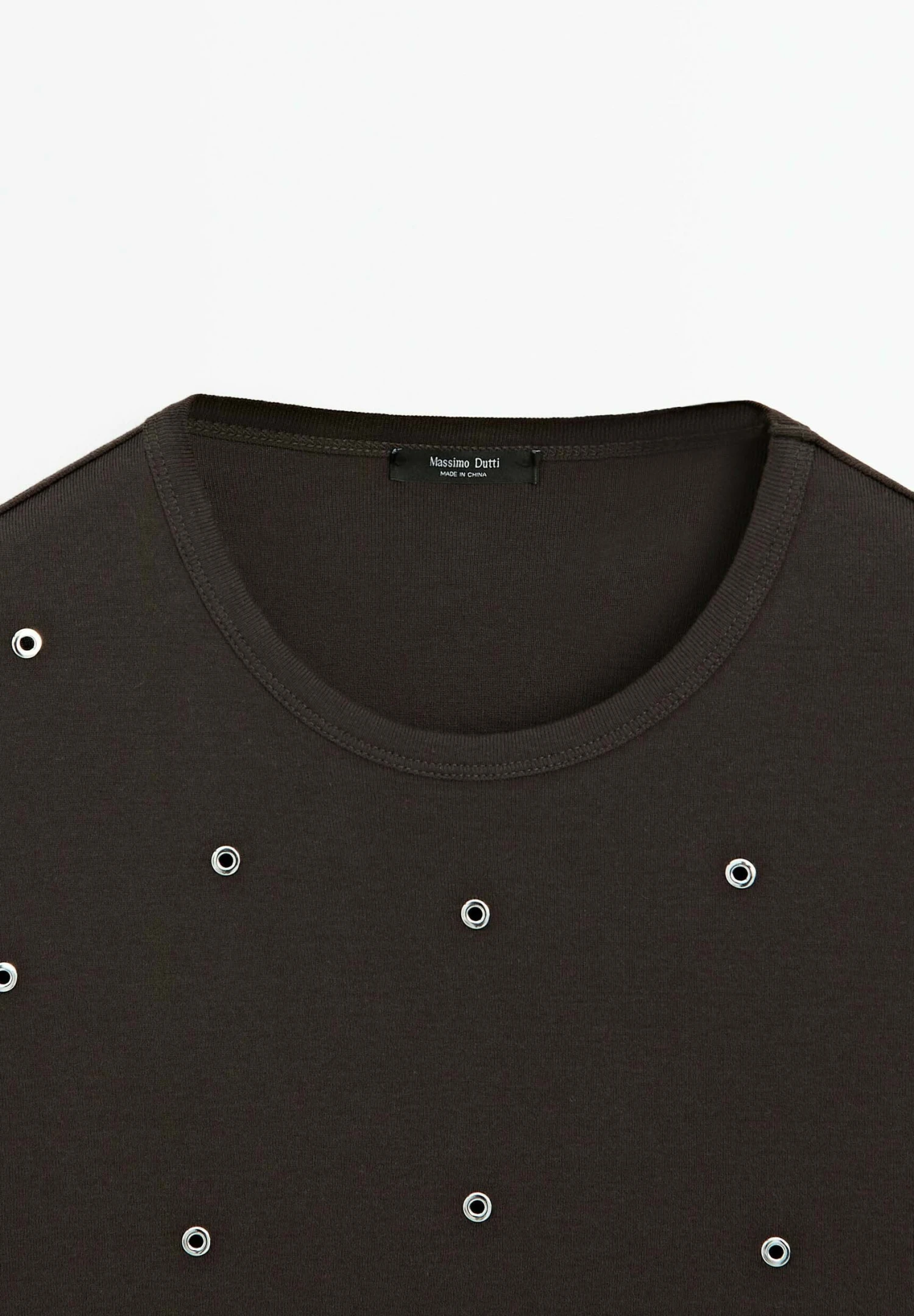 Massimo Dutti OVERSIZED WITH EYELETS - Print T-shirt - Dark Brown 12 Massimo Dutti OVERSIZED WITH EYELETS - Print T-shirt - Dark Brown - Image 10