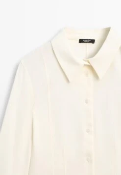 Massimo Dutti FLUID FITTED GARMENT - Button-down Blouse - White -Massimo Dutti Shop bce838c48a904ab7918ad09c8050e937