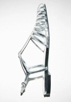 Massimo Dutti Laminated Cage - Studio- Ankle Strap Ballet Pumps - Silver Coloured -Massimo Dutti Shop bd0a867e5aeb4bb9a211d95fc3a31e58