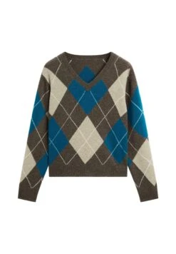 Massimo Dutti ARGYLE V-NECK - Jumper - Dark Blue -Massimo Dutti Shop bd1692e462b04cd2bf8817030e21dbc7