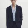Massimo Dutti Plain Blend - Blazer Jacket - Dark Blue 2 Massimo Dutti Plain Blend - Blazer Jacket - Dark Blue -Massimo Dutti Shop bd4507f05918494d9ffd960a109a8e97