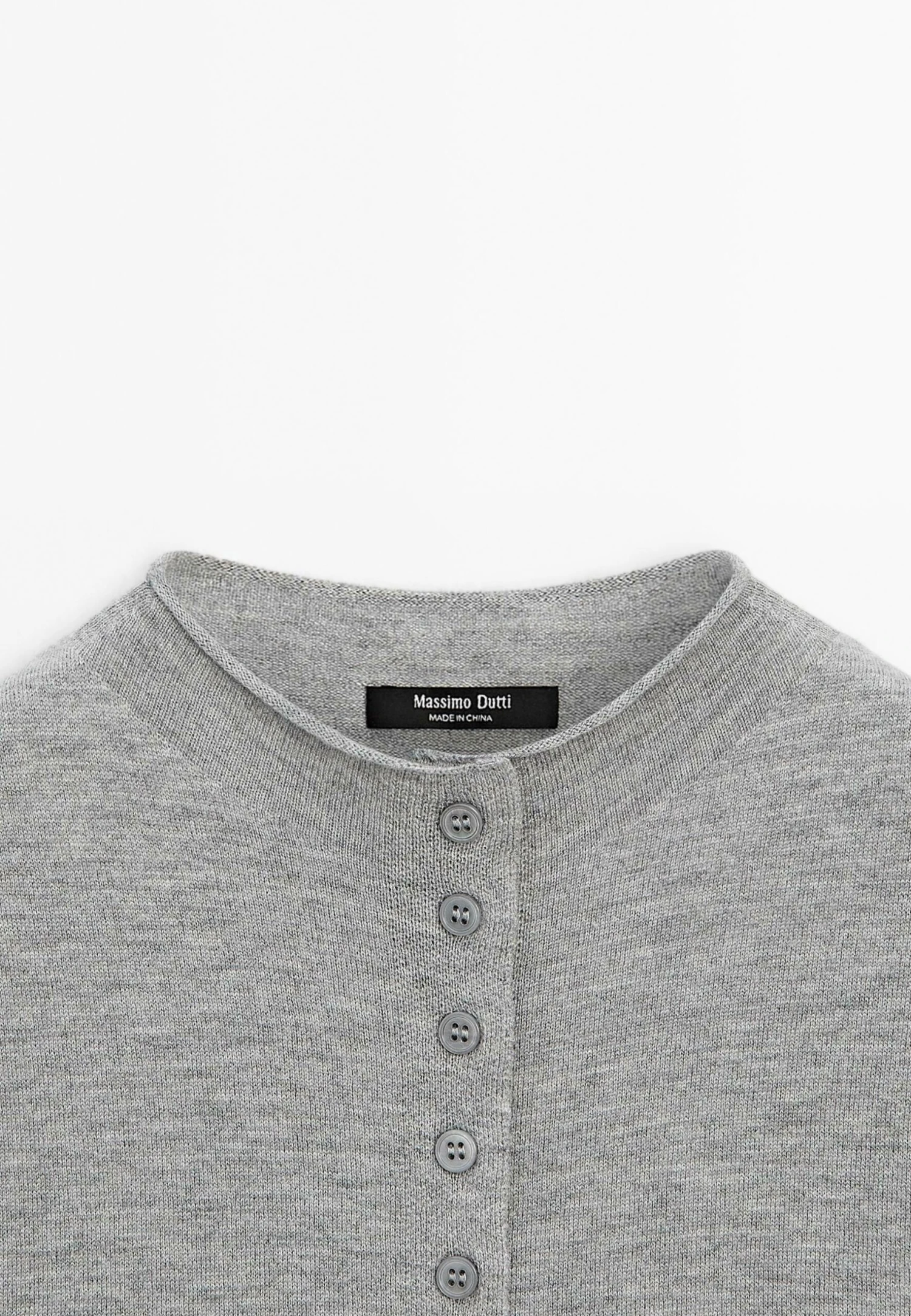 Massimo Dutti CROPPED HIGH COLLAR - Cardigan - Grey 11 Massimo Dutti CROPPED HIGH COLLAR - Cardigan - Grey - Image 9