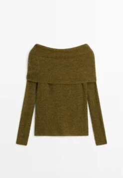 Massimo Dutti OFF-THE-SHOULDER - Jumper - Green -Massimo Dutti Shop bd4935b2cec64335b555900db14946e2