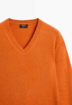 Massimo Dutti V-NECK - Jumper - Orange -Massimo Dutti Shop bd65319634cb42f482a5f6c5429486c9