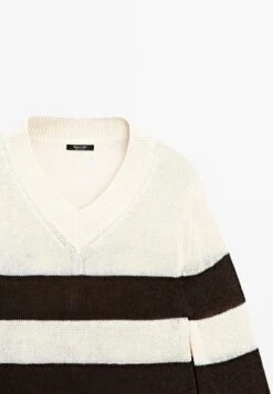 Massimo Dutti STRIPED V-NECK WITH LONG SLEEVE - Jumper - Beige 17 Massimo Dutti STRIPED V-NECK WITH LONG SLEEVE - Jumper - Beige -Massimo Dutti Shop bdaa9afc2d1a448c93d33949716bfd78