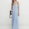 Massimo Dutti Long With Neckline And Cord Straps- Day Dress - Light Blue 1 Massimo Dutti Long With Neckline And Cord Straps- Day Dress - Light Blue -Massimo Dutti Shop bdc5d8ef84984c87bed3b8a271d9a7b7
